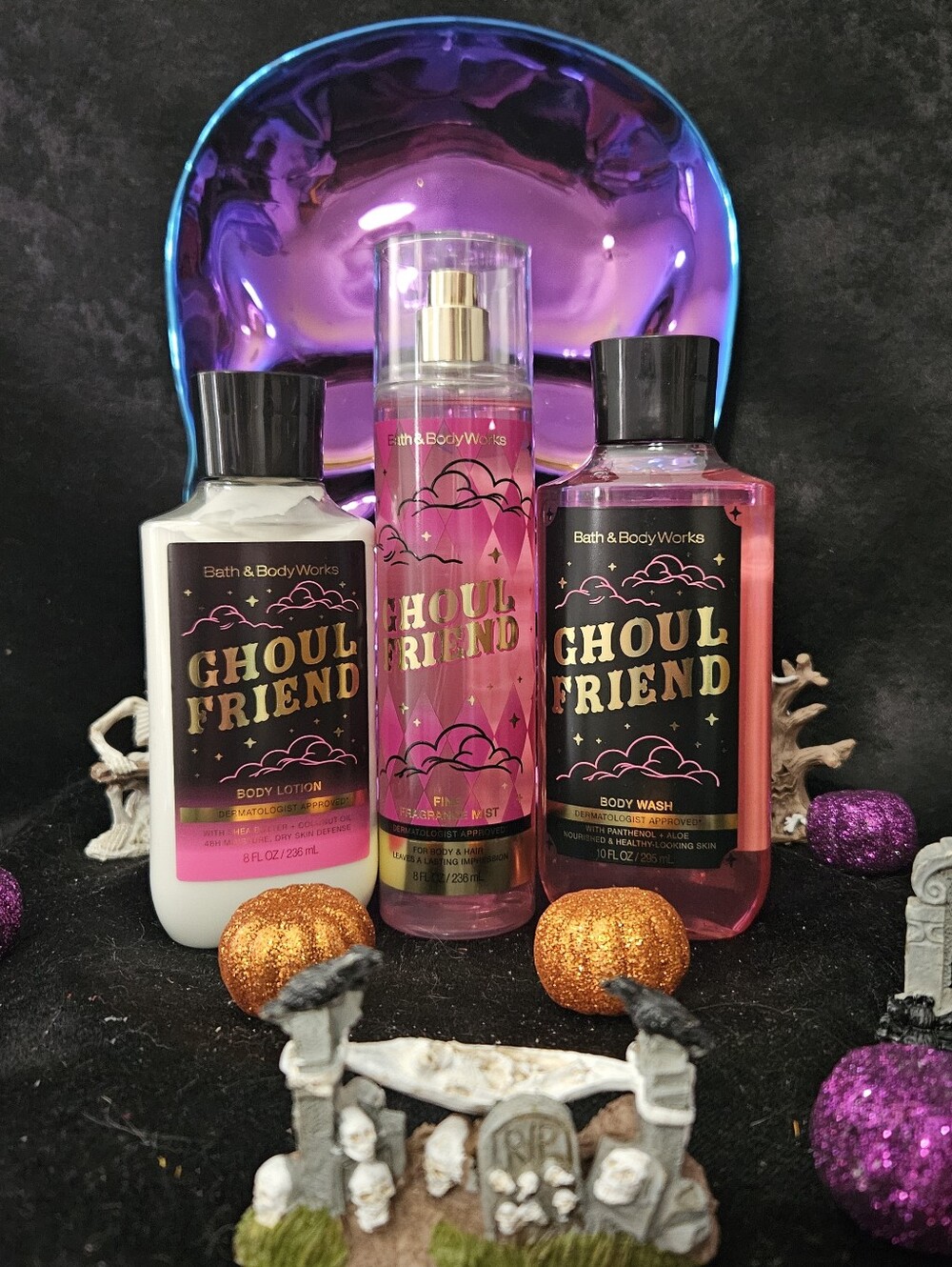 NWT Bath & Body Works Ghoul Friend 3-piece Set - Pink, Black